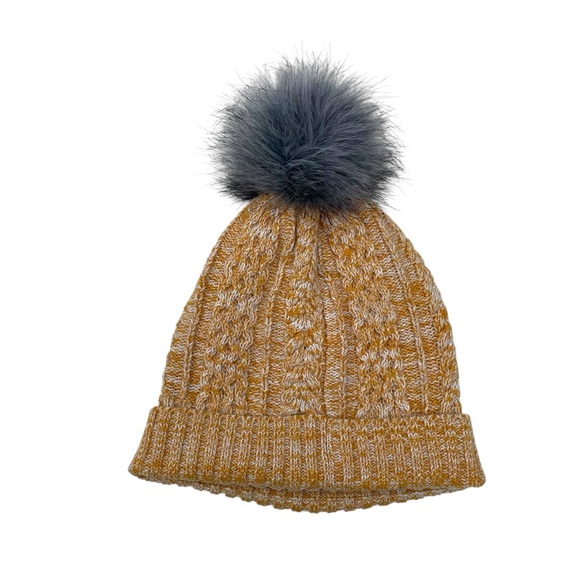 Smartwool lodge girl beanie pom pom knitted yellow winter snow ski - Picture 3 of 5